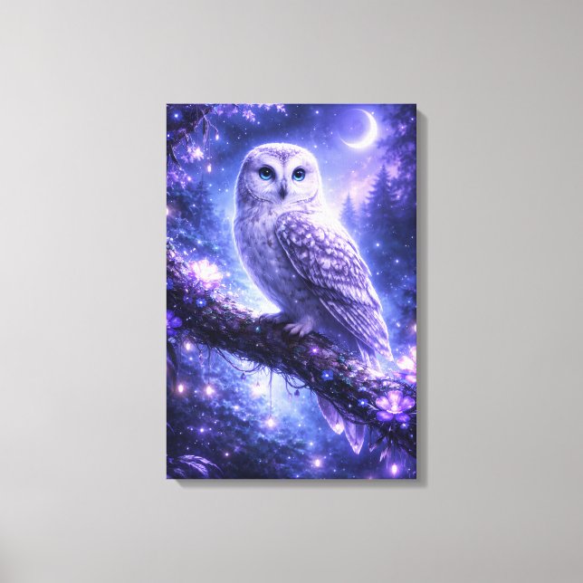 Toile Mystical owl in an enchanted forest (Recto)