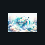 Toile Mystique de tortue sous-marine Imprimer<br><div class="desc">Entrez dans les profondeurs sereines d'un paradis sous-marin avec notre envoûtante toile d'art de tortue de mer. Exclusif à faire dire à une belle. Embarquez pour un voyage visuel fascinant, alors que la tortue de mer glisse gracieusement au milieu de botaniques sous-marins capricieux, peints dans des tons pastel apaisants. Parfait...</div>