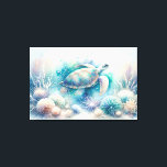 Toile Mystique de tortue sous-marine Imprimer<br><div class="desc">Entrez dans les profondeurs sereines d'un paradis sous-marin avec notre envoûtante toile d'art de tortue de mer. Exclusif à faire dire à une belle. Embarquez pour un voyage visuel fascinant, alors que la tortue de mer glisse gracieusement au milieu de botaniques sous-marins capricieux, peints dans des tons pastel apaisants. Parfait...</div>