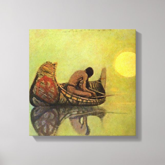 Toile N C Wyeth Peinture occidentale "Le Pêcheur silenci (Recto)