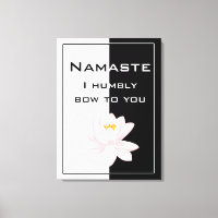 Namaste en noir et blanc