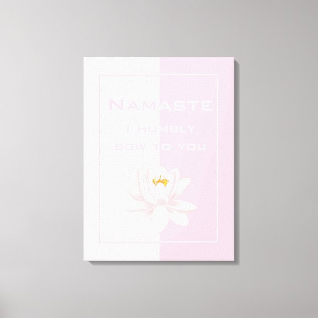 Toile Namaste en rose et blanc (Recto)
