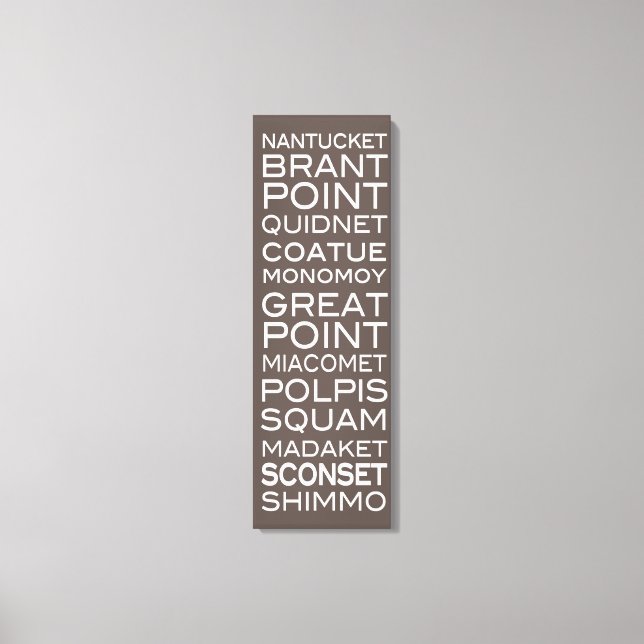 Toile Nantucket Places Ardoise Brown & Blanc Décor Mur (Recto)