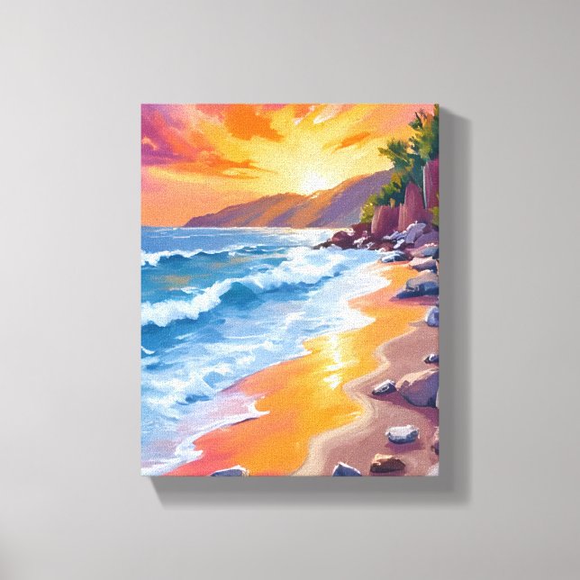 Toile Napili Bay Sunset Maui Hawaii Peinture (Recto)
