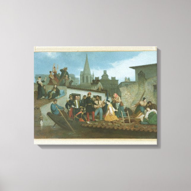 Toile Napoléon III Visite des victimes des inondations (Recto)