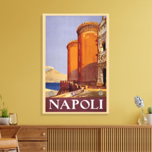 Toile Napoli, Italie, Château Castel Nuovo Voyage Rétro