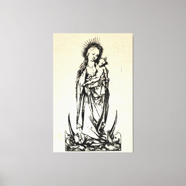 Toile Nativité de Noël Vierge et Enfant Vierge Marie (Recto)