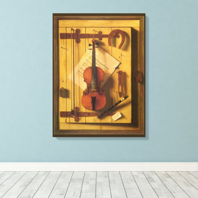 Toile Nature morte au violon et partitions de William Ha (Insitu (Plancher de Bois))