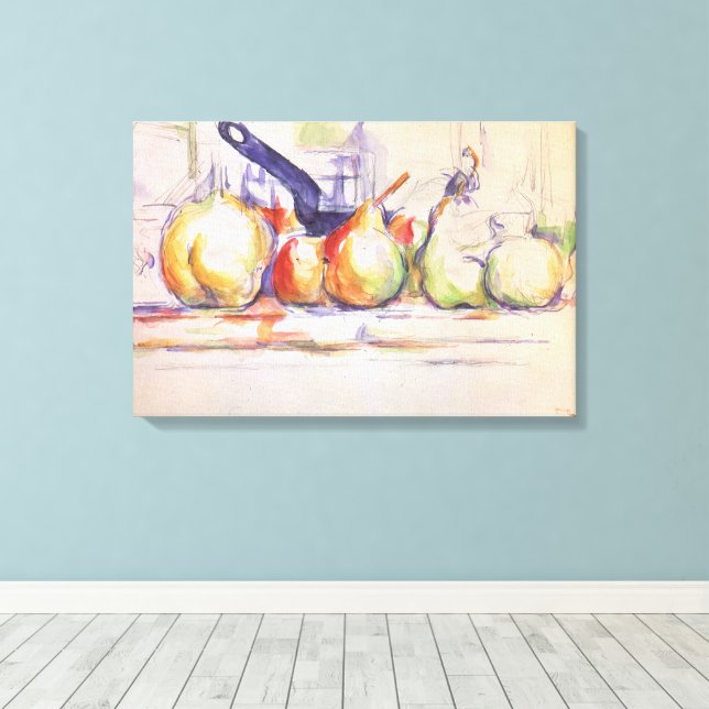 Toile Nature morte avec casserole de Paul Cezanne (Insitu (Plancher de Bois))