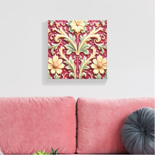 Toile Nature morte dans le jardin vermillon