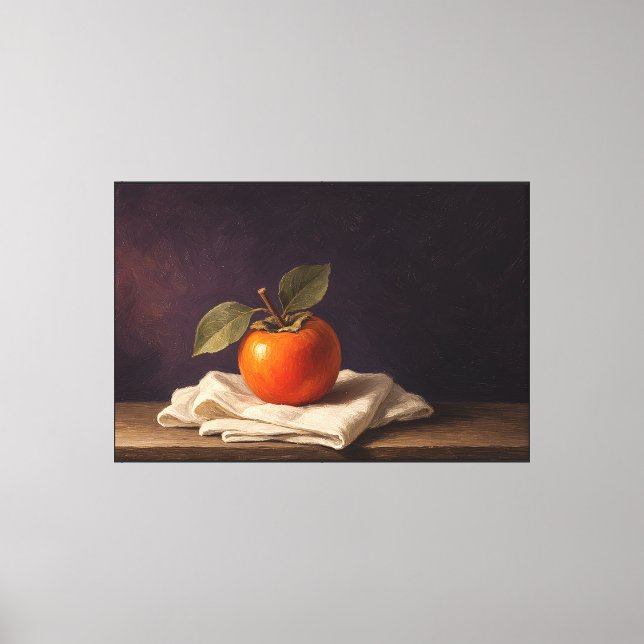 Toile Nature morte de fruit de kaki unique (Recto)