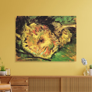 Toile Nature morte Deux tournesols coupés par Vincent va