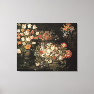 Toile Nature morte Fleurs, Floral Baroque Vintage
