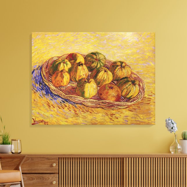 Toile Nature morte, panier de pommes de Vincent van Gogh (Insitu(Salon))