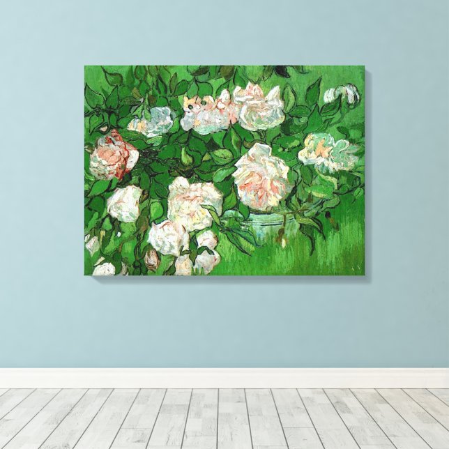 Toile Nature morte : Roses roses par Vincent van Gogh (Insitu (Plancher de Bois))