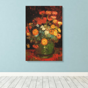 Toile Nature morte Vase avec Zinnias par Vincent van Gog