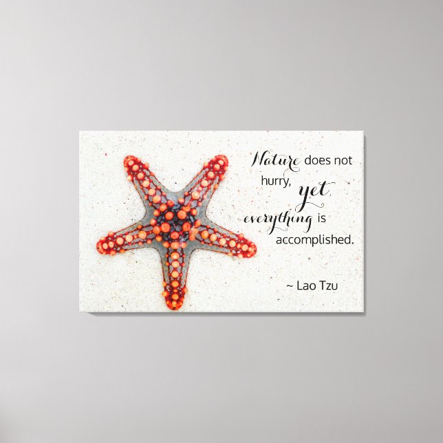 Toile Nature Print Starfish avec Lao Tzu Citation (Recto)