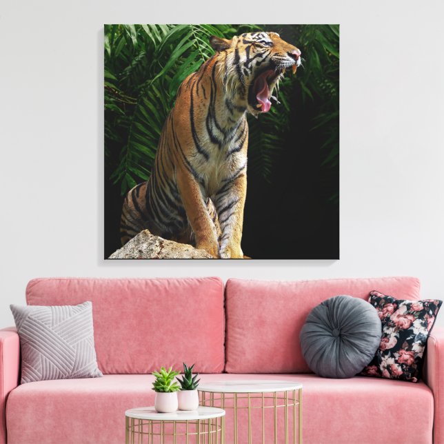 Toile Nature's Wild Animals - Roaring Tiger Canvas (Insitu(Salon))