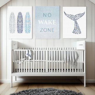 Toile Nautical Beach Baby No Wake Zone