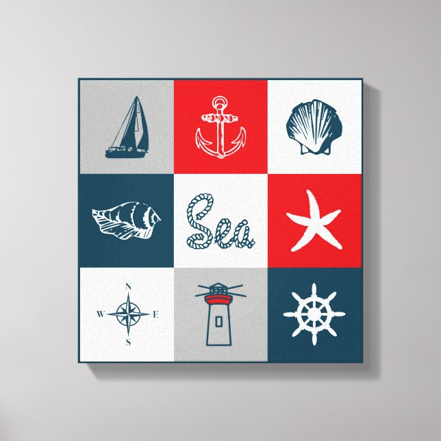 Toile Nautical themed design (Recto)
