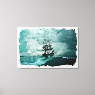Toile Navire en art numérique marin
