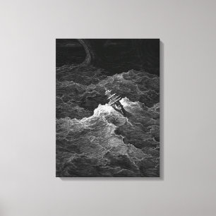 Toile Navire en mer tempétueuse