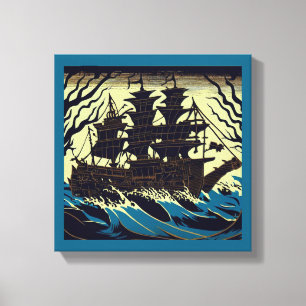 Toile Navire fantôme en bois 3