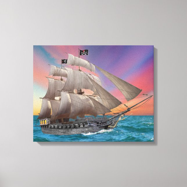TOILE NAVIRE PIRATE DE BARBE-NOIRE (Recto)