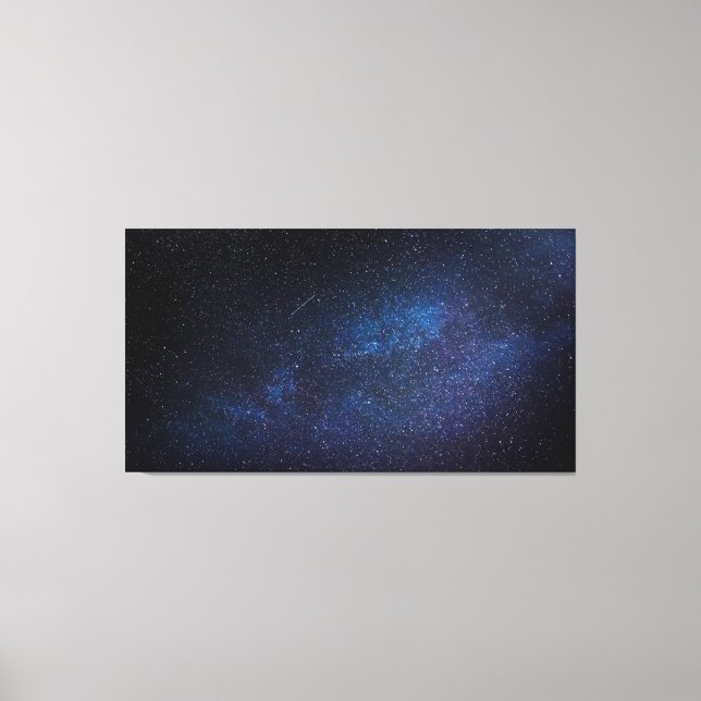 Toile Navy Blue Milky way Night sky Galaxy Photo (Recto)