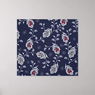 Toile Navy Paisley : Design Motif élégant.