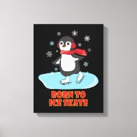 Né À Patinage Sur Glace Patinage Cute Penguin