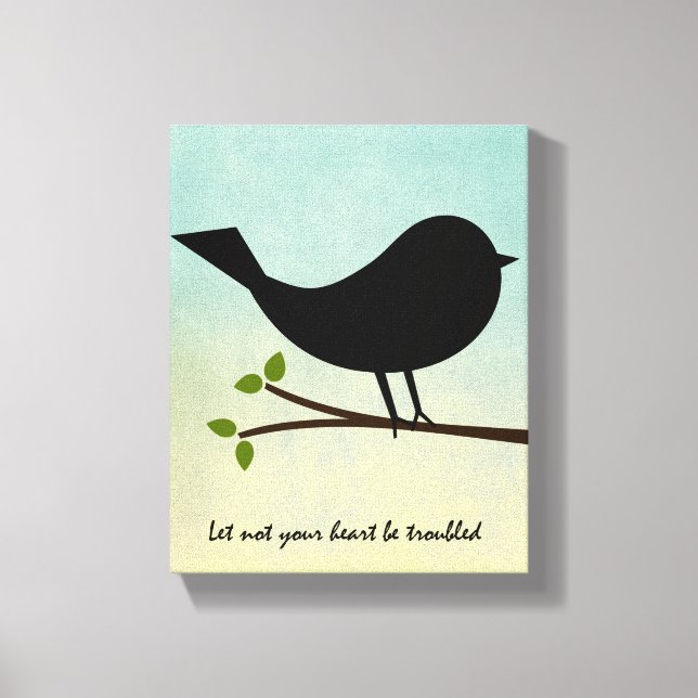 Toile Ne laissez pas votre coeur être troublé Bible Vers (Recto)
