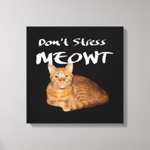 Toile Ne stress pas Meowt - Orange Chat me stress Out