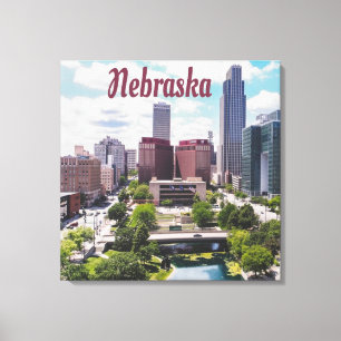 Toile Nebraska City Skyline Omaha