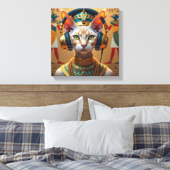 TOILE NEFERTITI REINE DU NIL-CHAT DEVON REX (Insitu(Chambre))