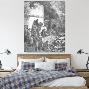 Toile Néhémie voit les ruines des murs de Jérusalem