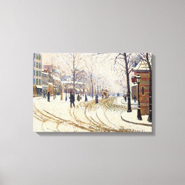 Toile Neige, Boulevard de Clichy, Paris par Paul Signac (Recto)