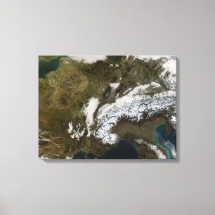 Toile Neige, brouillard et nuages bas en Europe occident