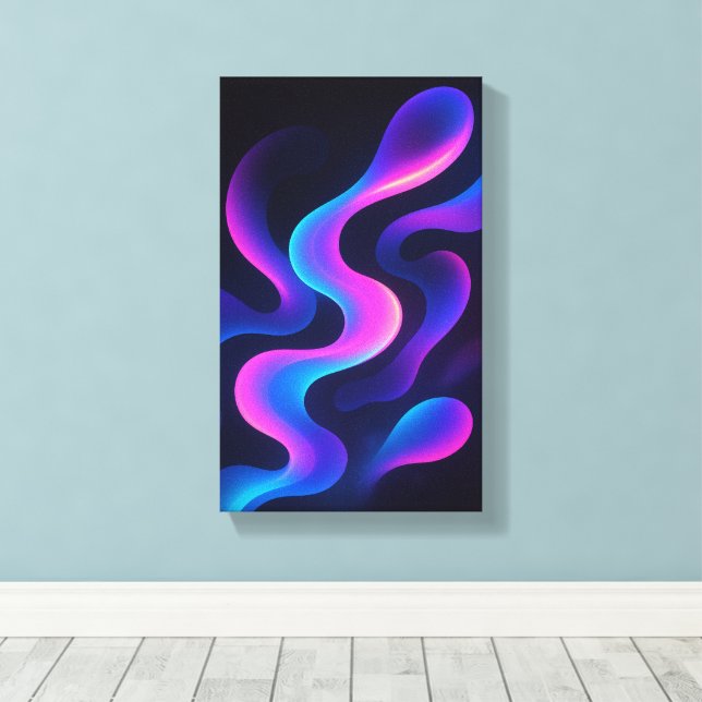Toile Neon Dreams Abstract Wall Art | Modern Colorful (Insitu (Plancher de Bois))