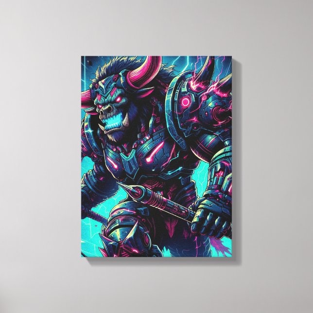 Toile Neon Fury : Le guerrier cosmique (Recto)