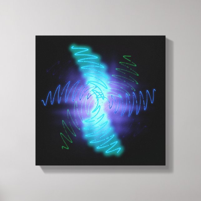 Toile Neon Glowing Sound Waves (Recto)