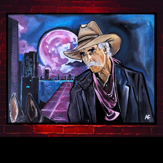 Toile Neon Moon Painting by Alfred Fox (Créateur téléchargé)