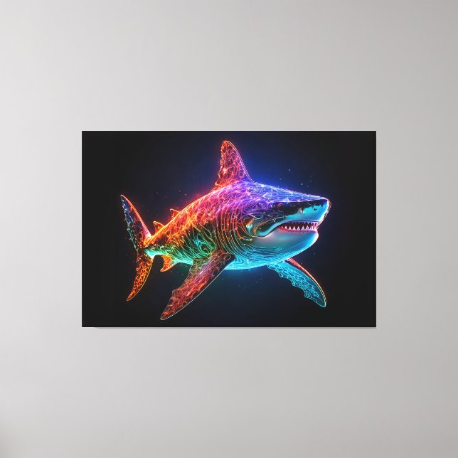 Toile Neon Spectrum Shark (Recto)