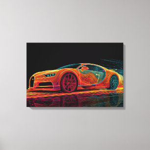 Toile Neon Velocity   Art Automobile (24" x 16")