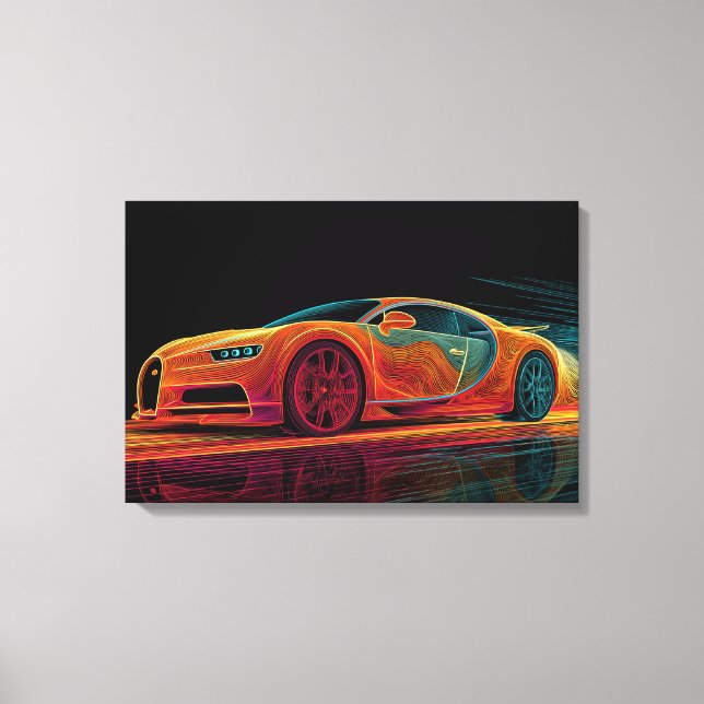 Toile Neon Velocity | Art Automobile (24" x 16") (Recto)