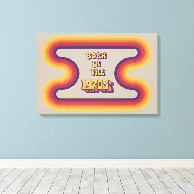 Toile Nés dans les années 70, Millennials, Gen X, Année  (Insitu (Plancher de Bois))