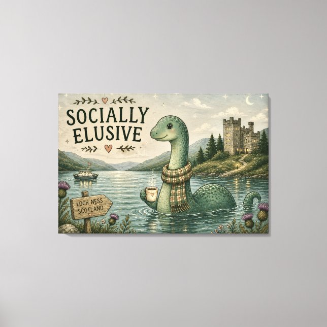Toile Nessie Cryptide Confortable Élusive Socialement Lo (Recto)