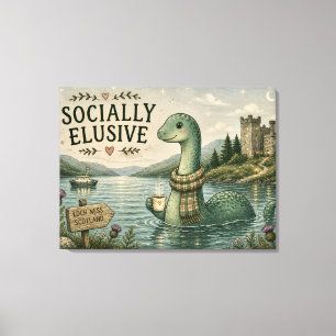 Toile Nessie insaisissable socialement Cozy Cryptide Loc
