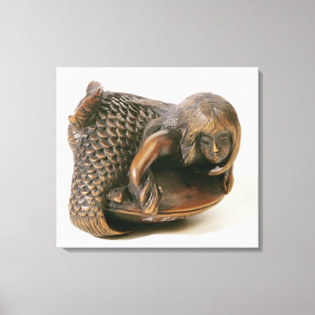 Toile Netsuke taillé en forme de sirène (Recto)