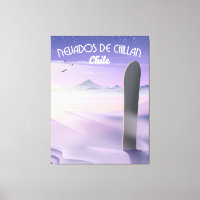 Nevados de Chillan, poster de snowboard au Chili.
